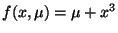$f(x,\mu) = \mu + x^3$