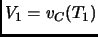 $V_1=v_C(T_1)$